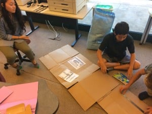 Construction with cardboard for the prototypes